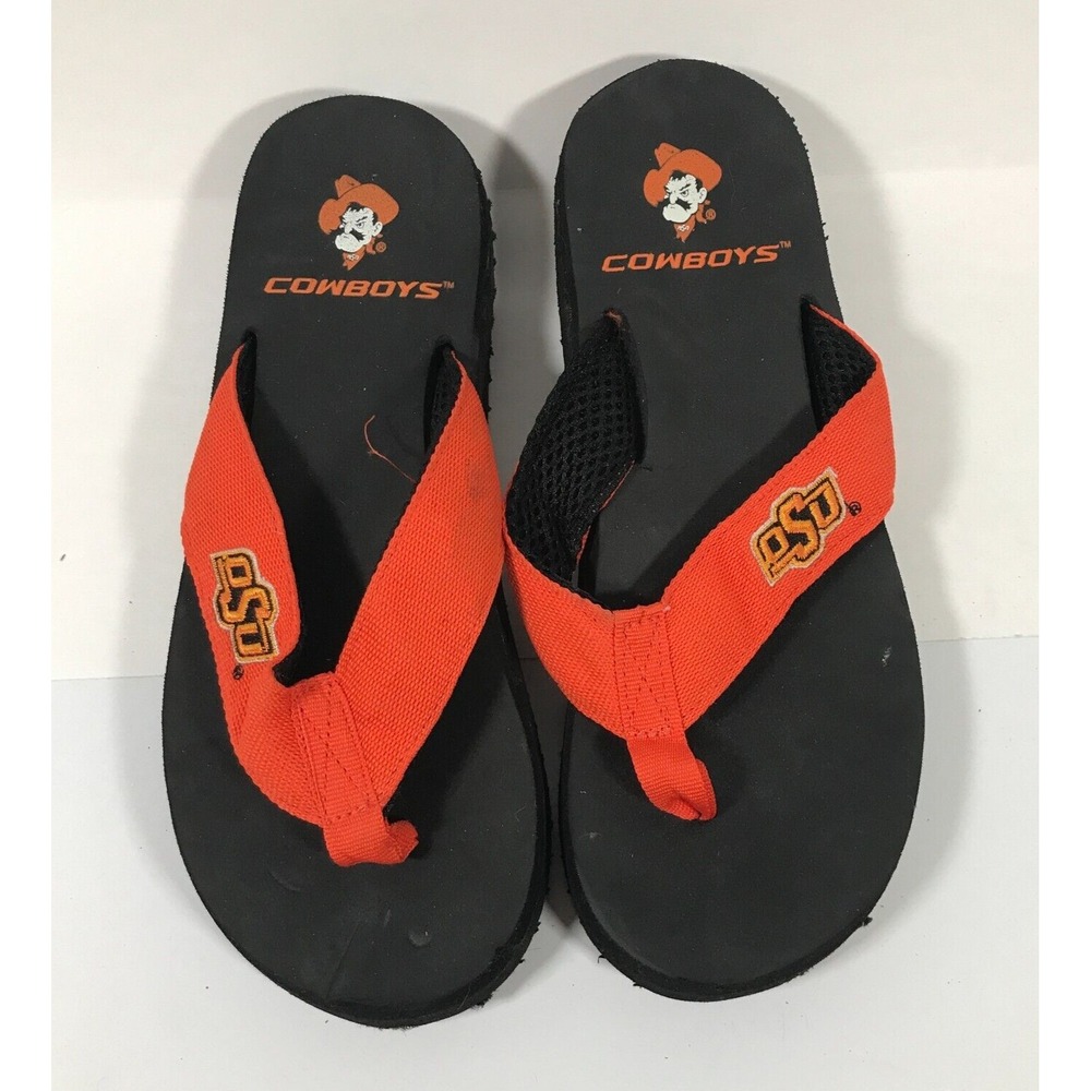 NCAA OSU Oklahoma State Cowboys Nylon Flip Flop Thong Mens US 7/8 UK 7 EU 40.5